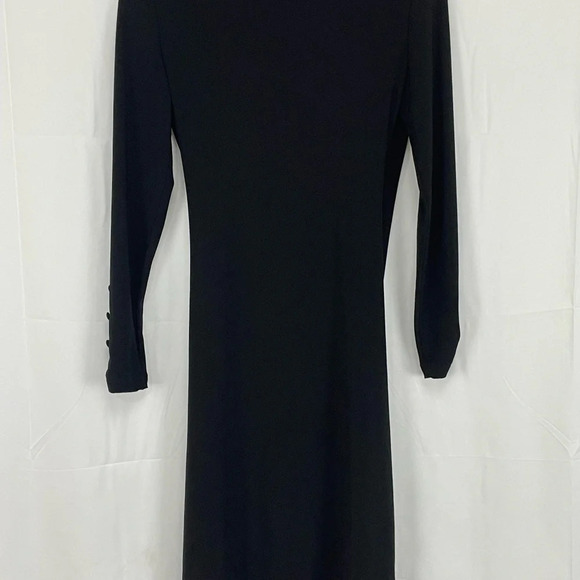 Black Button Wrap Dress Size S/M - Picture 5 of 7